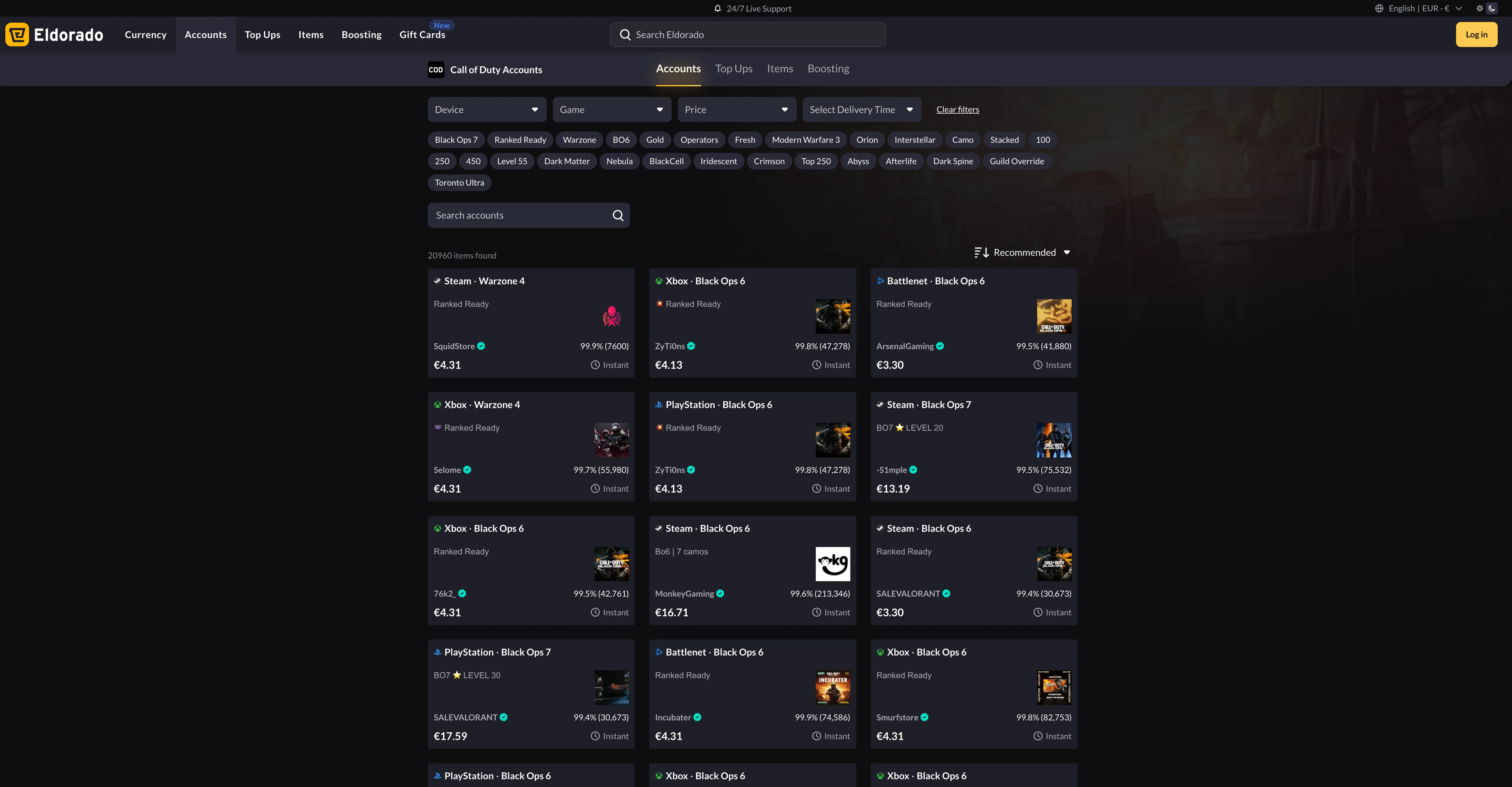 Eldorado cod accounts
